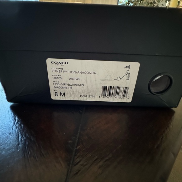 Coach sandals/heels. Size 8. Python print - Picture 5 of 6